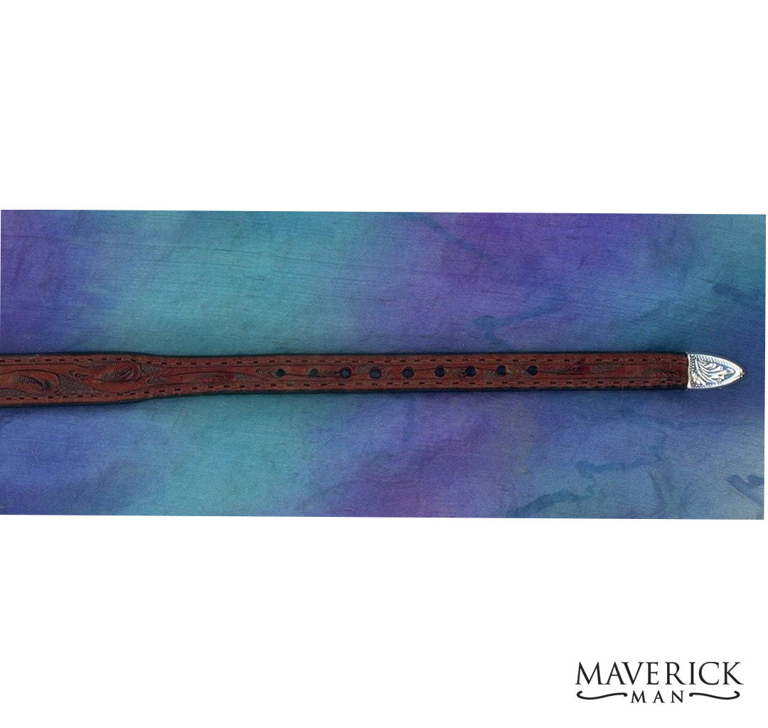 Real leather hat band with buckle - brown