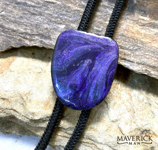 Handsome hand painted purple slate bolo