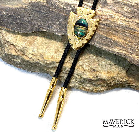 Golden arrowhead bolo from our green earthtones collection