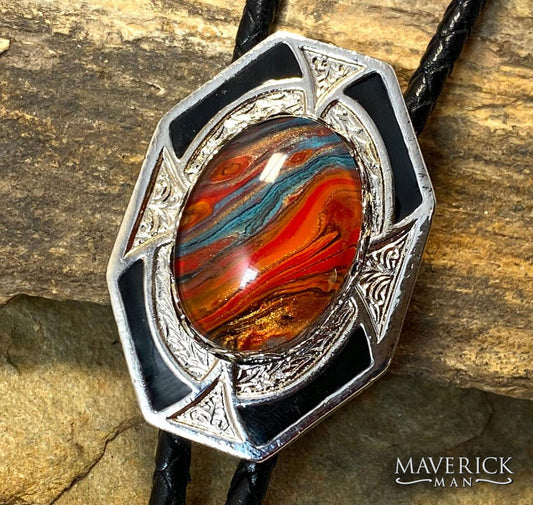 Dressy geometric bolo with southwestern colors