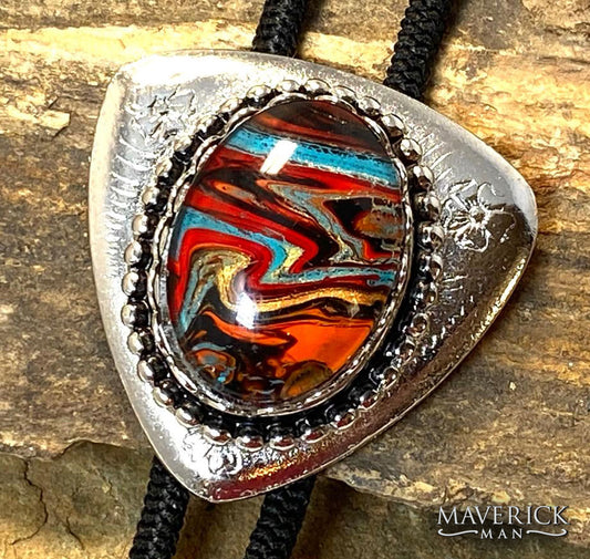 Fabulous southwestern stone in lightweight silver bolo