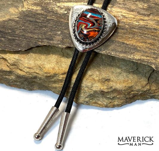 Fabulous southwestern stone in lightweight silver bolo