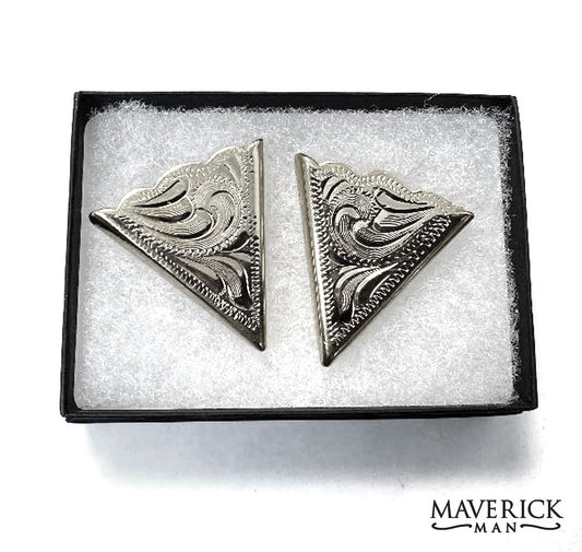 Handsome filigree scarf slide with adjustable closure