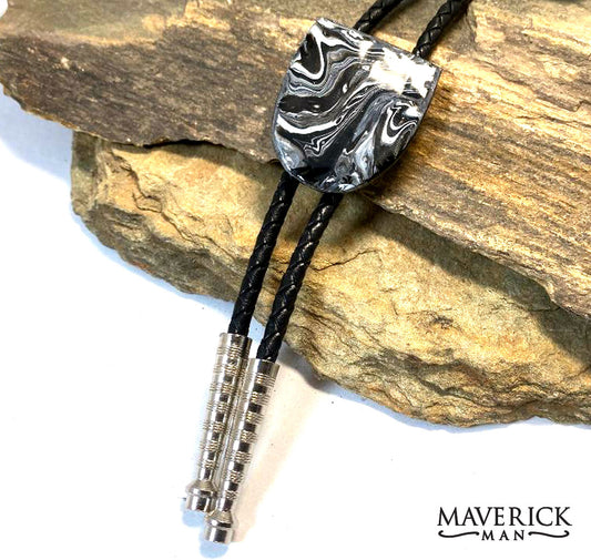 Black and white bolo made from slate
