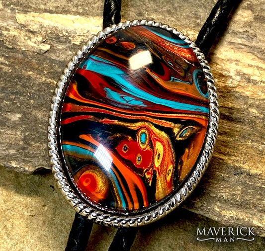 Large striking southwestern stone in lightweight silver bolo