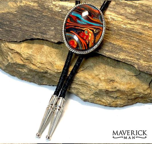 Large striking southwestern stone in lightweight silver bolo