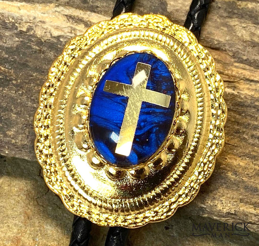 Christian bolo with gold foil cross