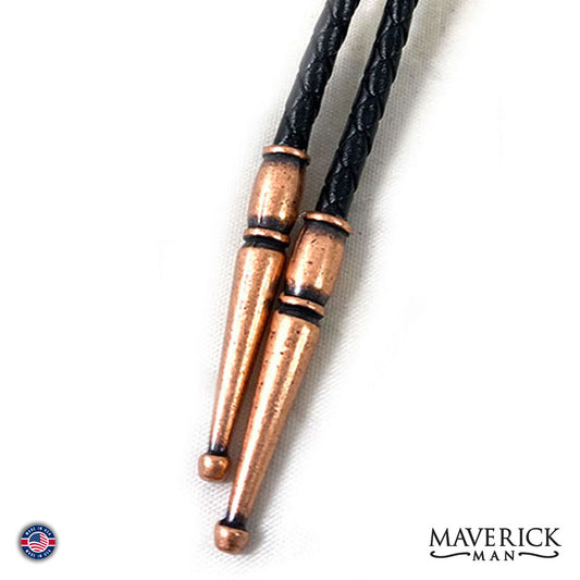 Copper concho bolo tie with hand painted stone