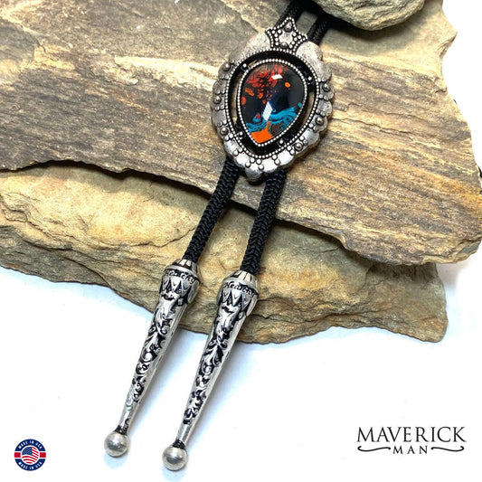 Fabulous southwestern stone in lightweight silver bolo