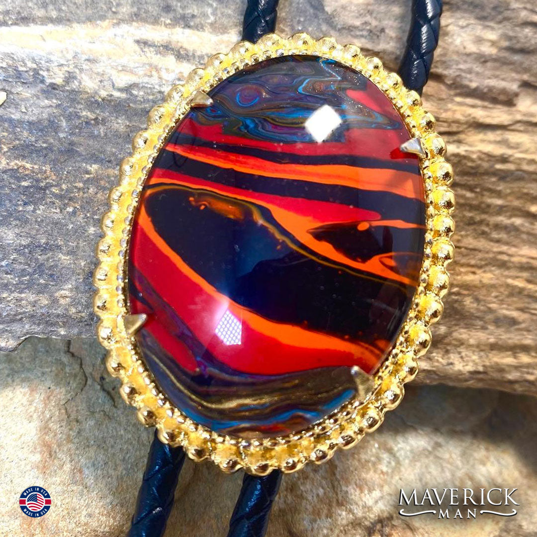 Large bolo tie with our Southwestern palette - ladies jewelry availabl