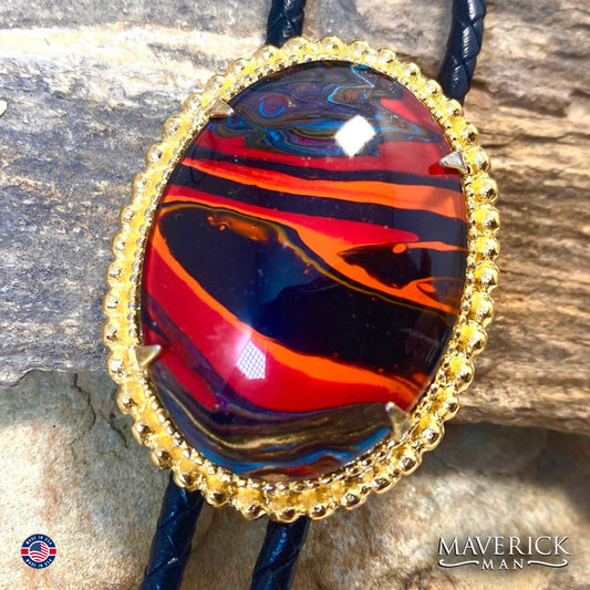 Large bolo tie with our Southwestern palette - ladies jewelry availabl