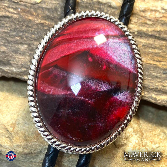 Large bolo tie with our Reds palette - ladies jewelry available