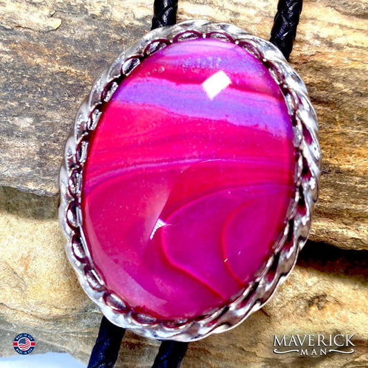 Color Shift purple with hot pink bolo tie - great for busy shirts