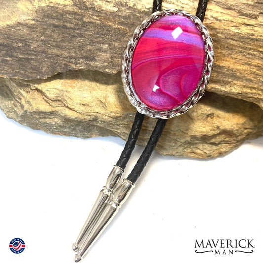 Color Shift purple with hot pink bolo tie - great for busy shirts