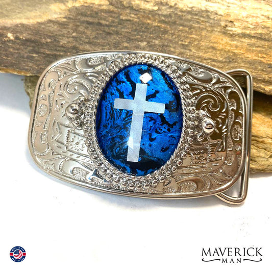 Bolo tie and buckle set with silver crosses - can buy separately