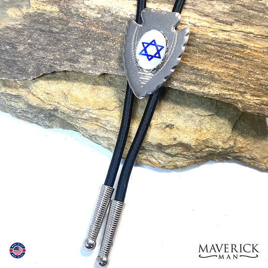 Small Star of David arrowhead bolo tie - show your support for Israel