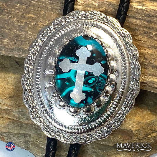 Christian bolo tie and buckle set