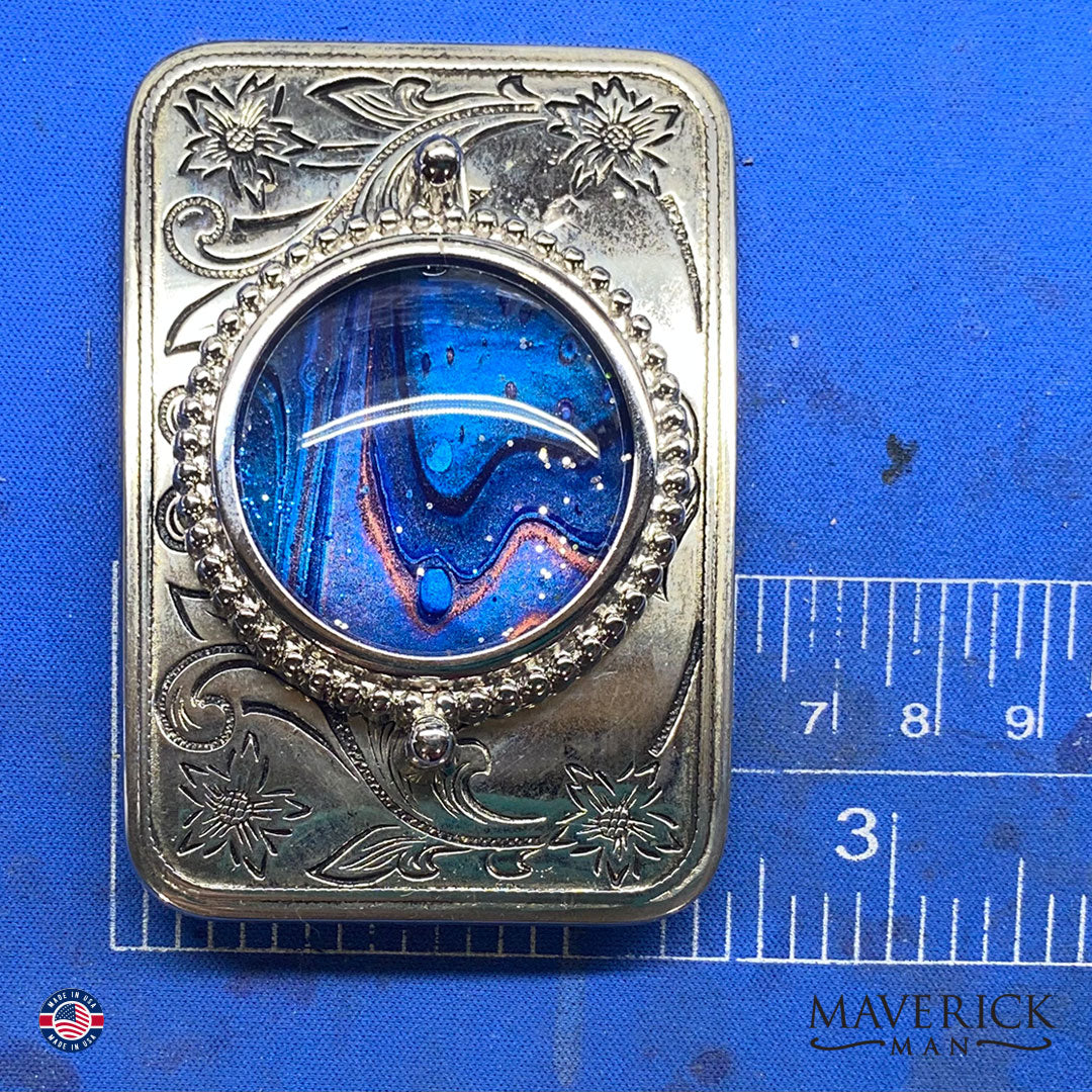 Bolo tie and buckle set with hand painted stones - can buy separately