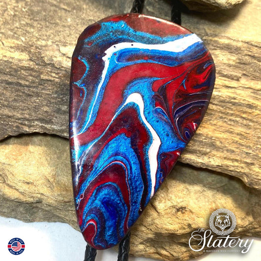 Extra large slate bolo in red white and blues