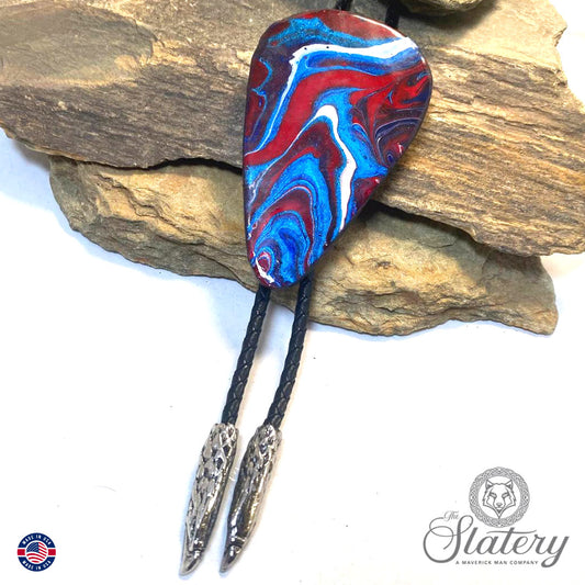 Extra large slate bolo in red white and blues
