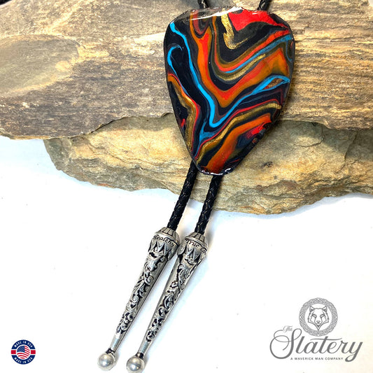 Extra Large southwestern bolo tie made from slate