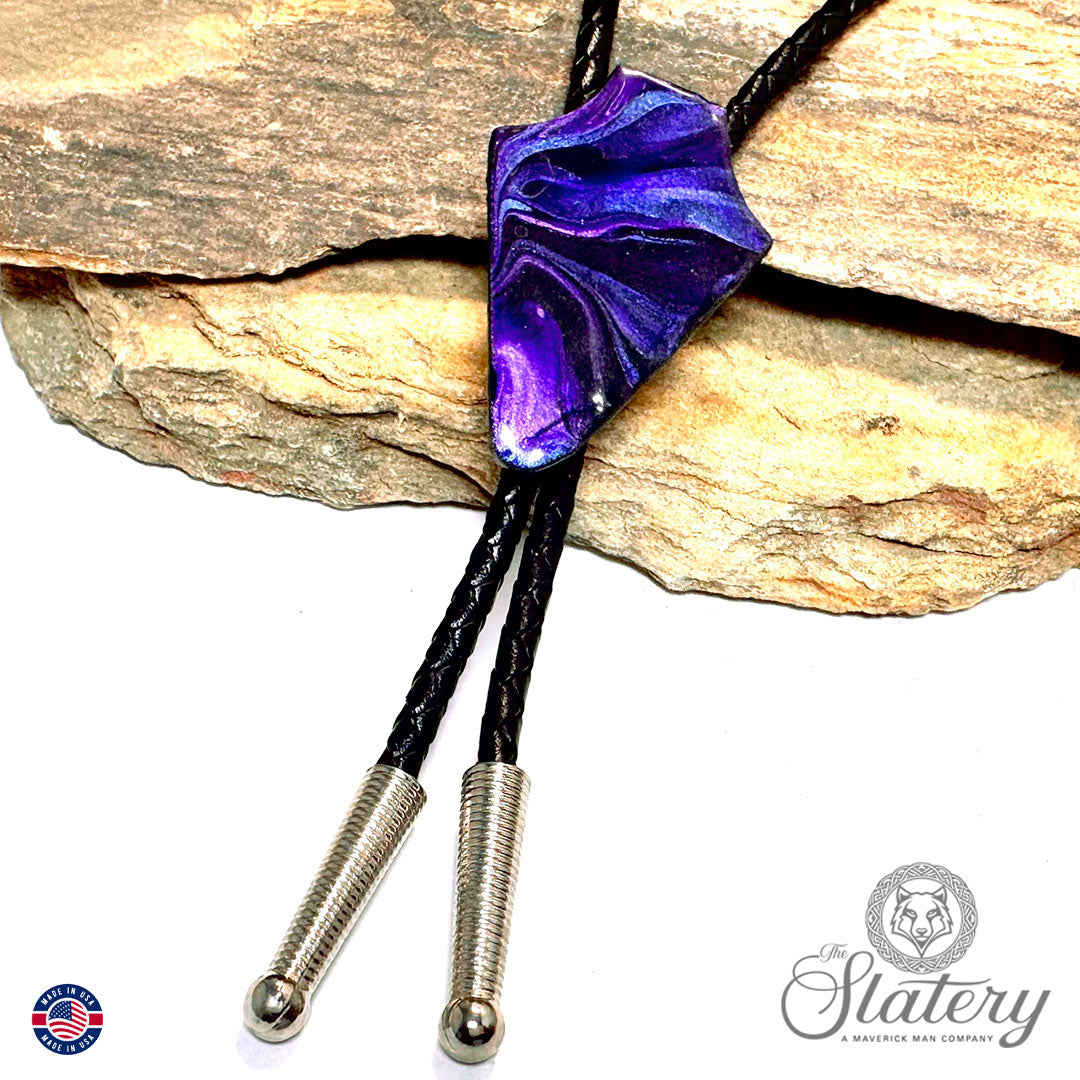 Small arrowhead bolo tie made from slate