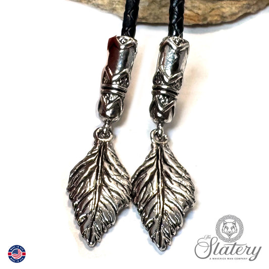 Eye-catching large southwestern bolo tie made from slate