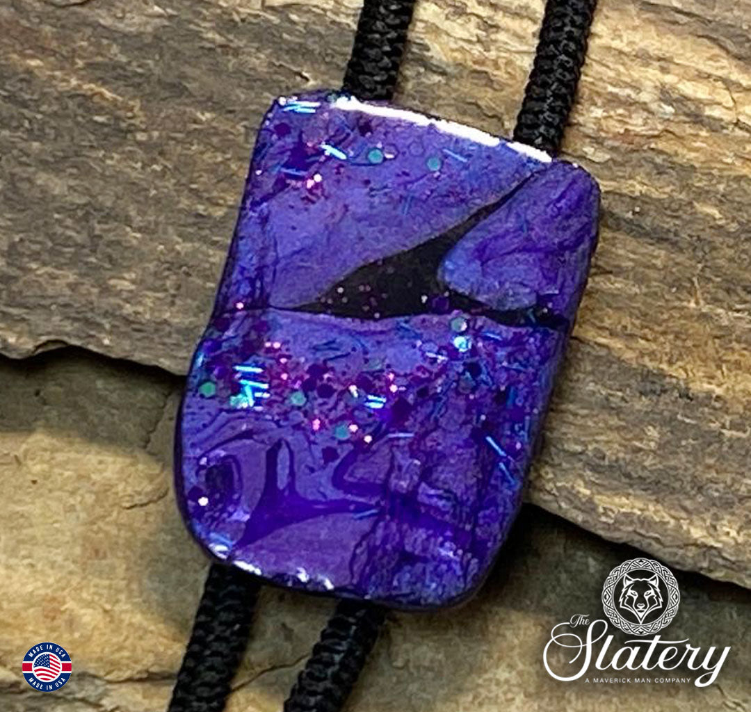 Bolo Ties made from slate in purples