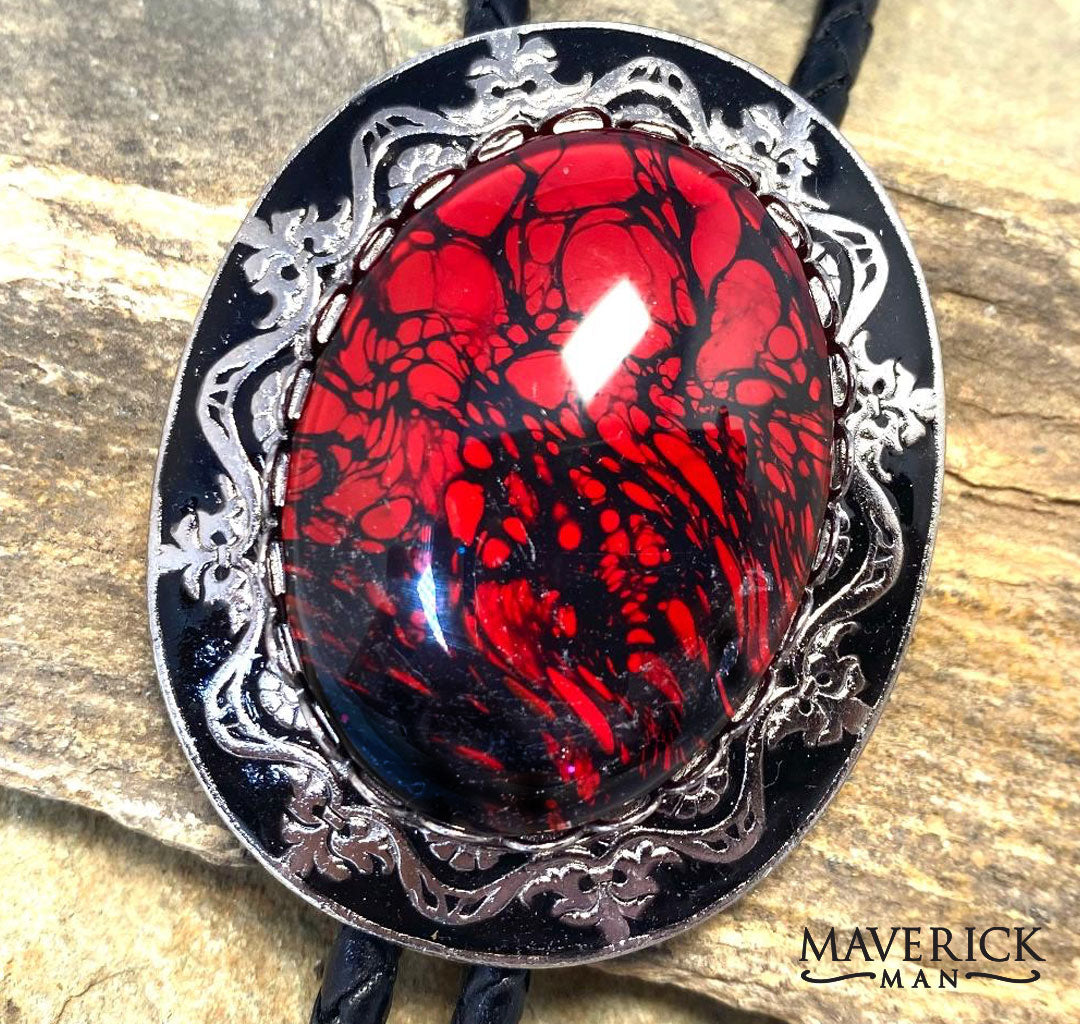 Red and black bolo tie