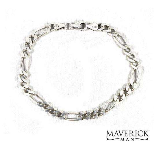10mm Plated Stainless Steel Figaro Chain bracelet