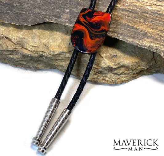 Black and orange fox colors on slate bolo