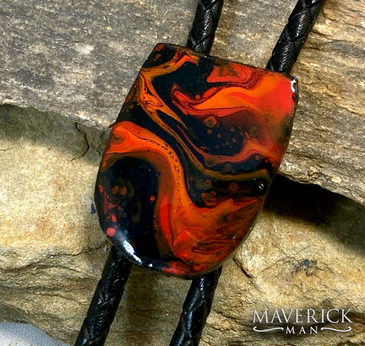 Black and orange fox colors on slate bolo