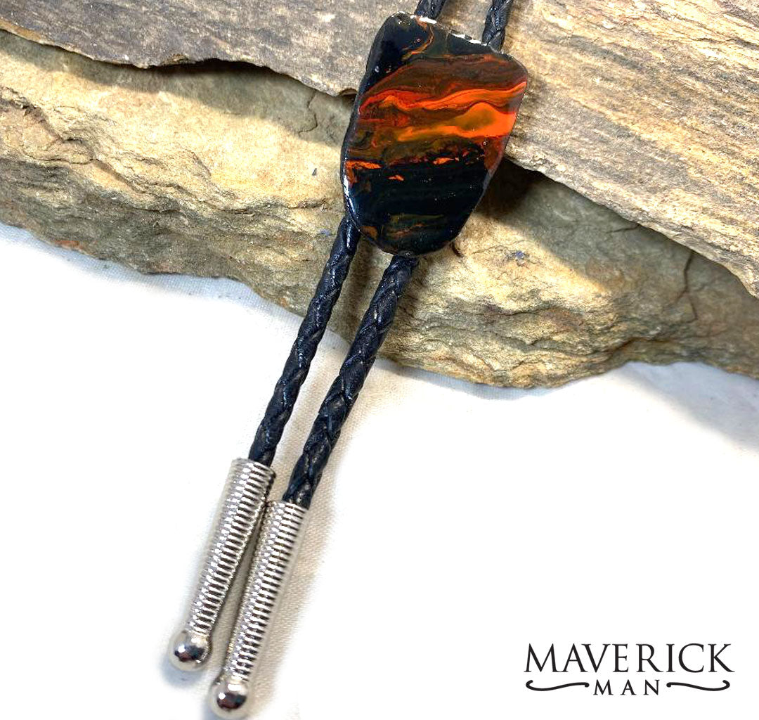 Small bolo in black and orange slate - SET AVAILABLE