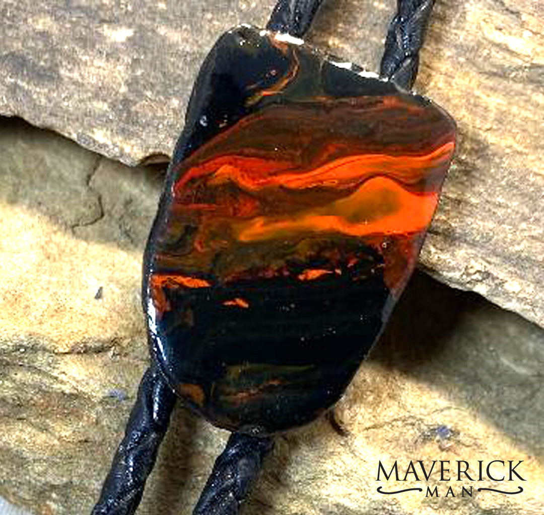 Small bolo in black and orange slate - SET AVAILABLE