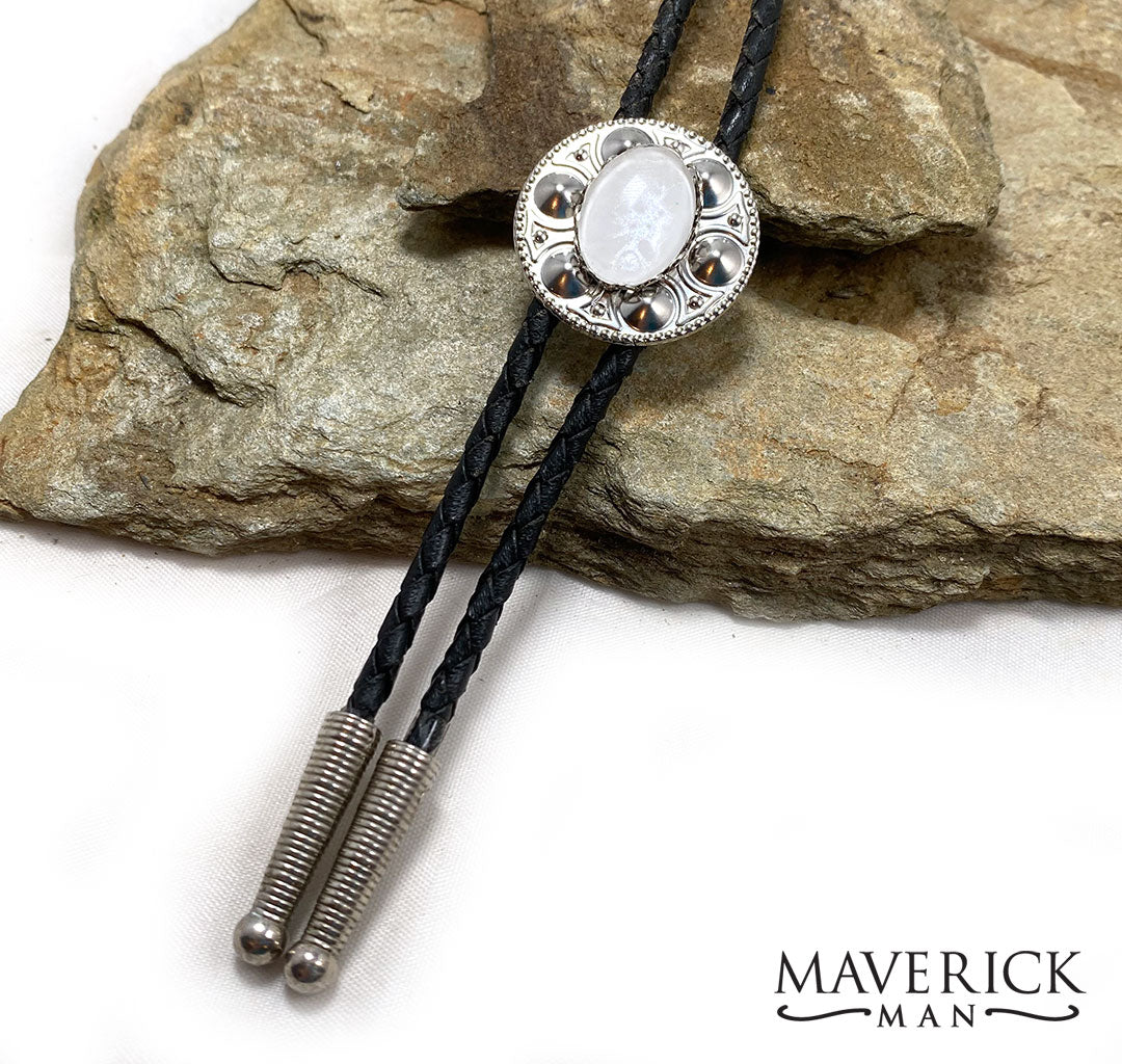 Small unisex bolo with hand painted stone