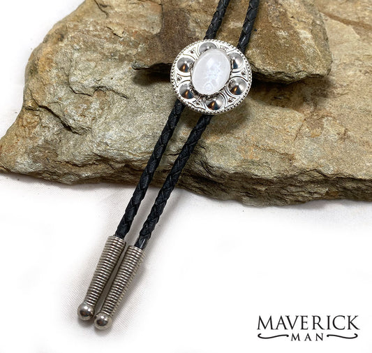 Small unisex bolo with hand painted stone