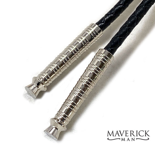 Purples blues and gold hues in a silver concho bolo