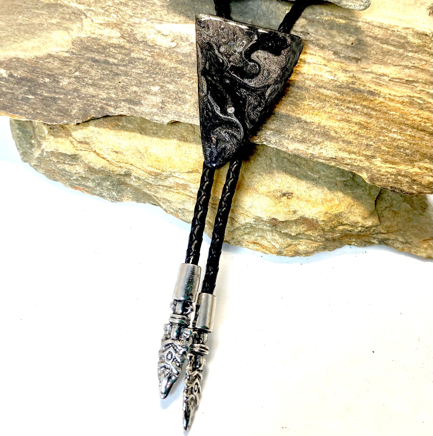 Arrowhead-ish bolo tie made from slate