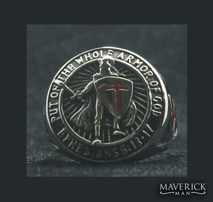 Armor of God ring in stainless steel - Knight ring – Maverick Man