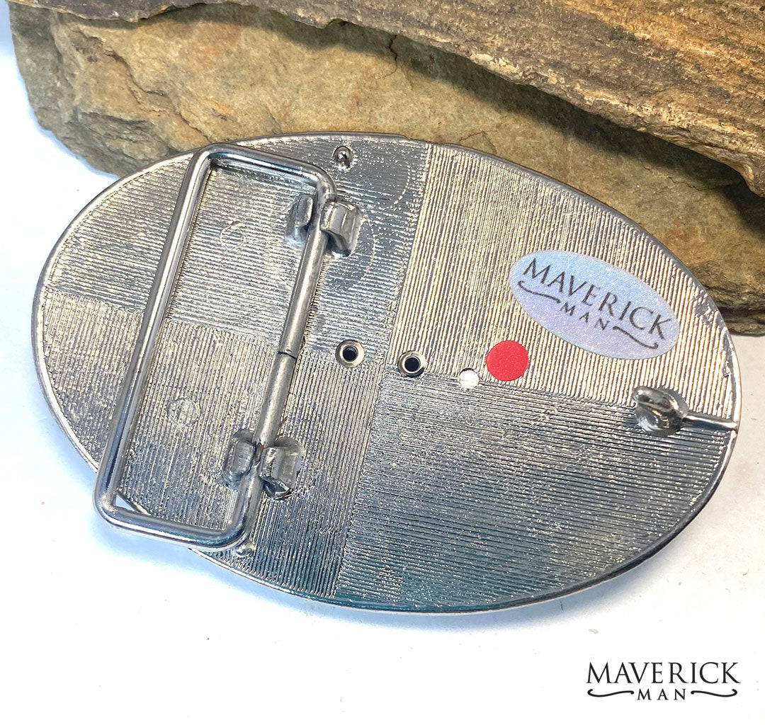 Handsome red and black bolo tie and buckle set