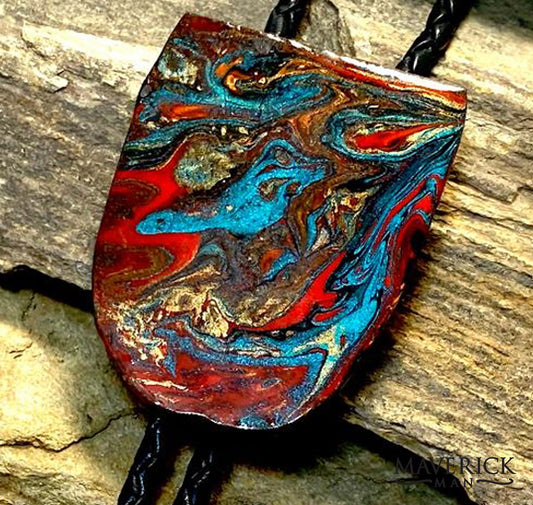 Fabulous large bolo made from slate with southwestern colors