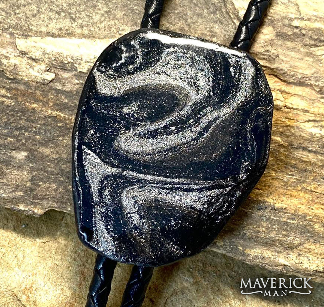 Top-selling black and platinum bolo made from slate