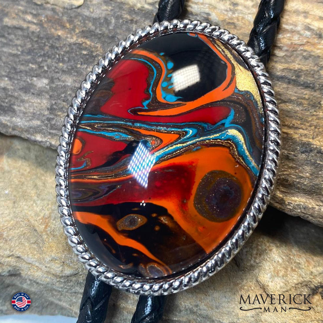 Large bolo tie with our Southwestern palette - ladies jewelry available