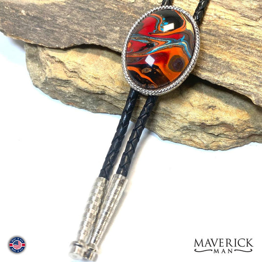 Large bolo tie with our Southwestern palette - ladies jewelry available