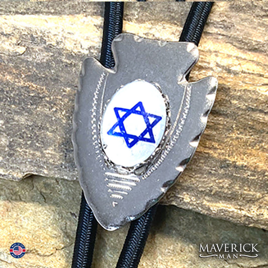 Small Star of David arrowhead bolo tie - show your support for Israel