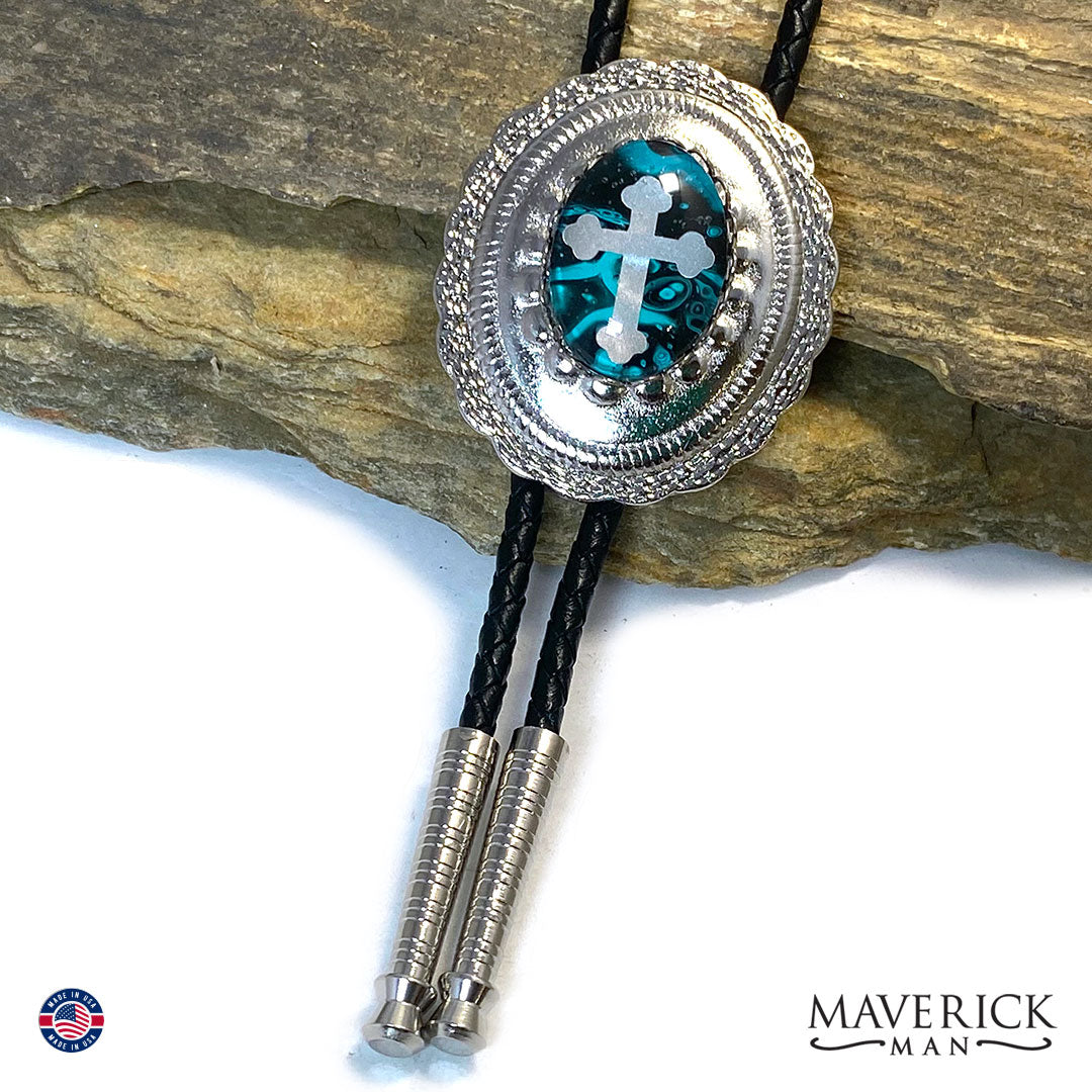 Christian bolo tie and buckle set