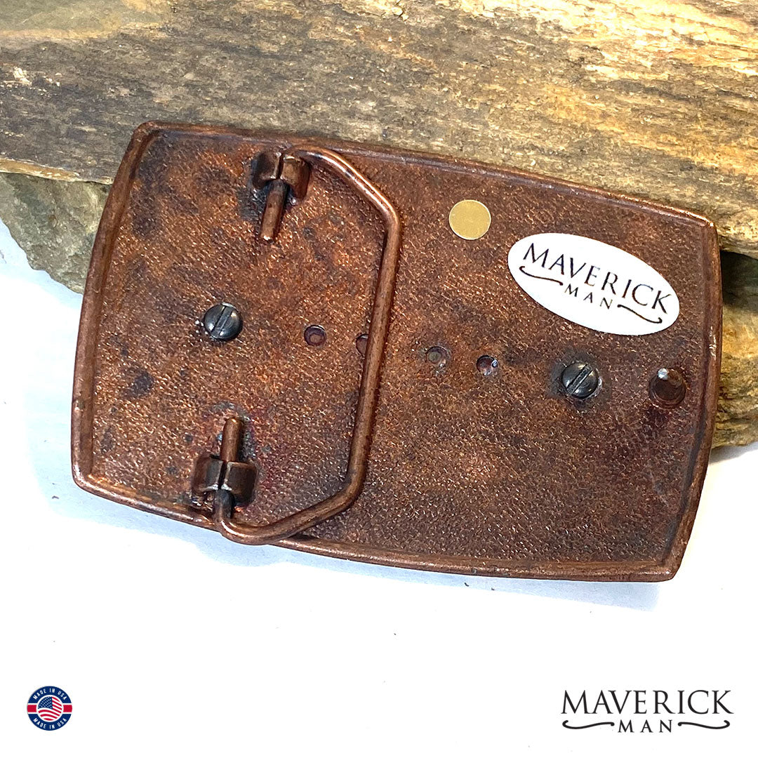 Striking copper bolo and buckle set