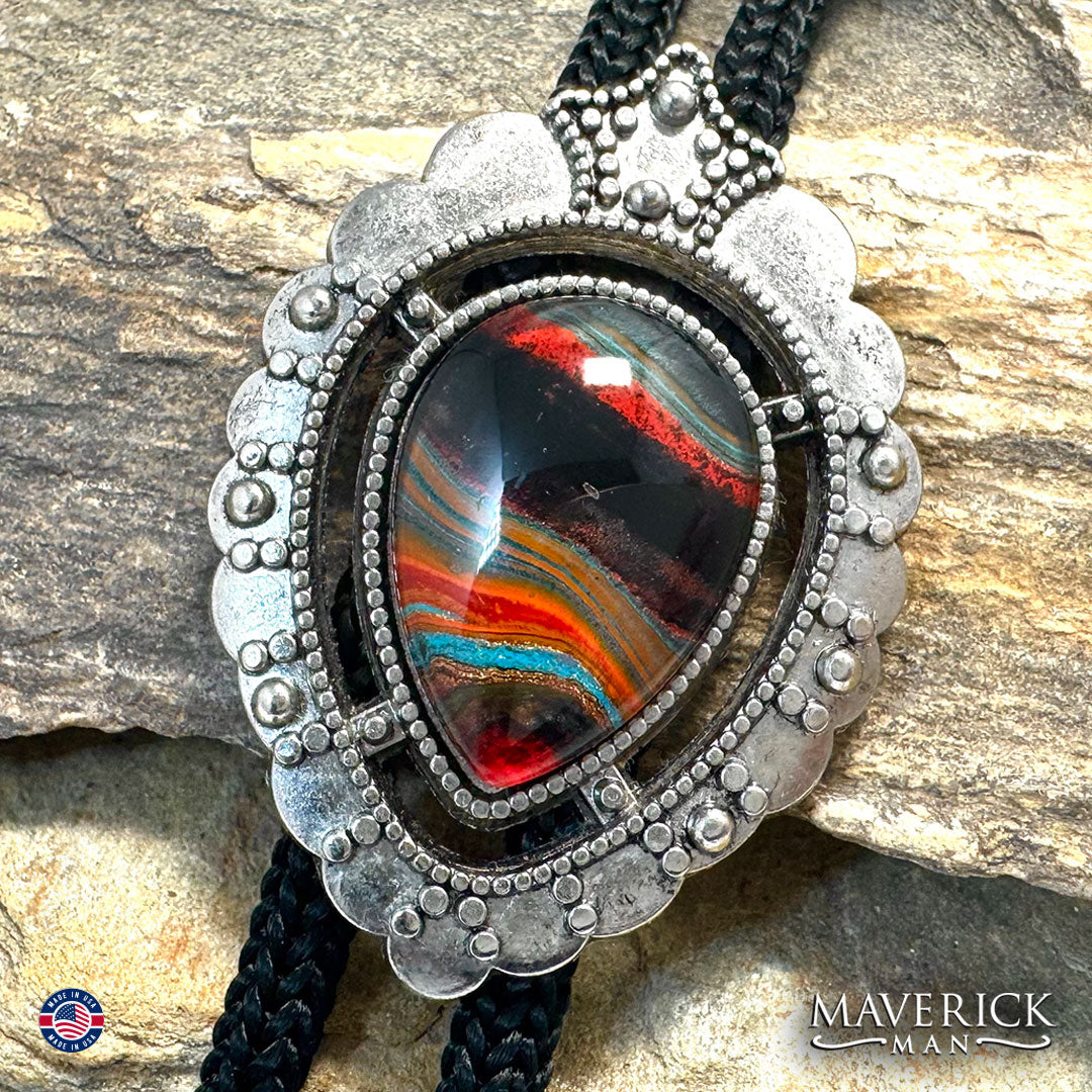 Southwestern bolo tie with long cords