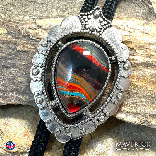 Southwestern bolo tie with long cords