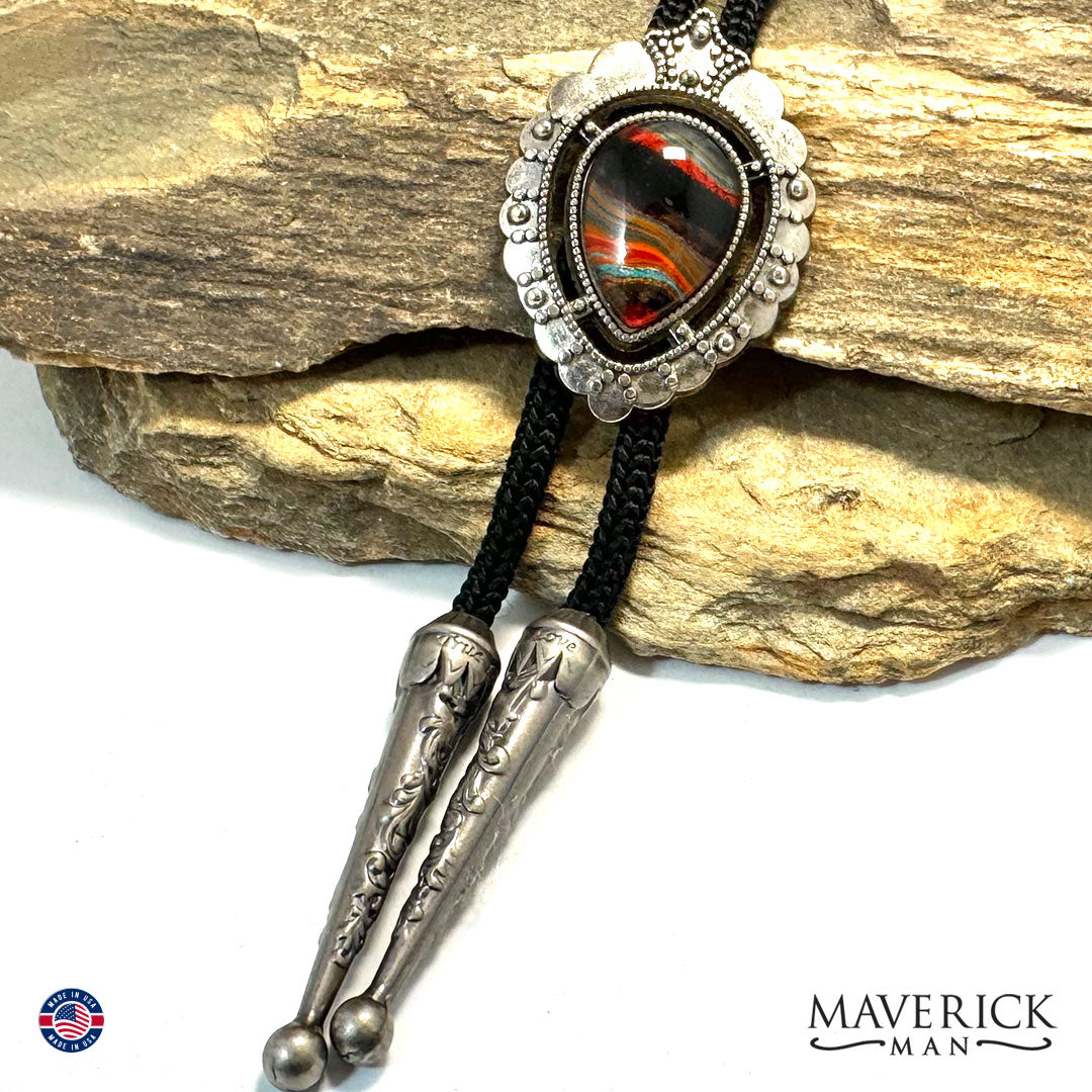 Southwestern bolo tie with long cords
